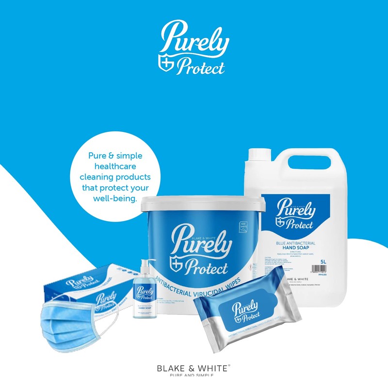 Blake & White Purely Protect Vinyl Gloves Blue Medium Box