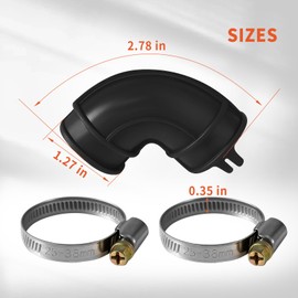 WD24X33918 Dishwasher Elbow Hose for GE Dishwasher Circulation Pump To Sump Elbow Hose and Clamps Kit Replacement Parts WD19X25460 WD19X25700 28877182 PS17626243 EAP17626243 (2-Piece Set)