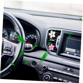 FUNOMOCYA Car Air Freshener Vent Clip Stylish Flower Decor for Car Accessories White/pink/black Mixed
