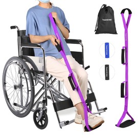 35 Inches Long Leg Lifter Strap with Padded Handgrips and Feet Loop,Rigid Leg Lifter Hip&Knee Replacement Surgery Recovery Kit,Foot Lifter Easily Get in and Out of Bed,Car,Wheelchair
