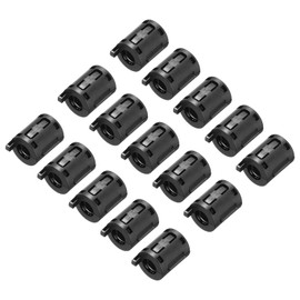 sourcing map 15Pcs Ferrite Filter Ring Core RFI EMI Noise Suppression Cable Clip ID 7mm for Electronic Devices, Industry, Black