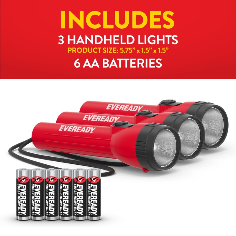 EVEREADY LED Flashlights (3-Pack), Bright Flashlights for Emergencies and Camping