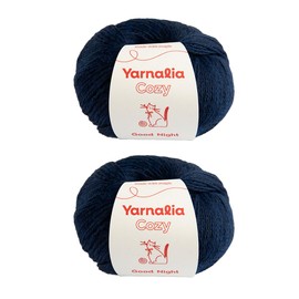 Yarnalia Cozy Yarn - Worsted Weight | Ultra-Soft | Fully Composed of Baby Alpaca | Easy Care (2-Pack, 100g/219yd Each) (Good Night)