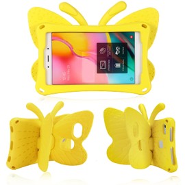 Simicoo TCL Tab 8 LE Cute Butterfly Case with Stand for Kids Girl Light Weight EVA Rugged Shockproof Full Cover Kids Friendly Kids case for TCL Tab 8 LE 9137W TCL Tab 8 WiFi 9132X 2023(Yellow)