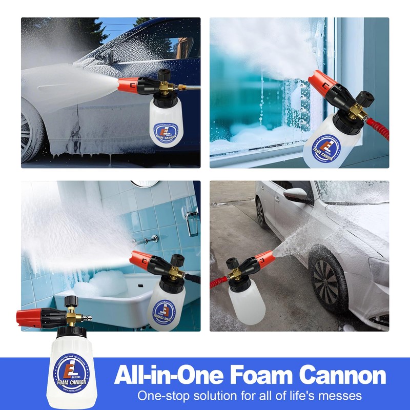 Foam Cannon for Pressure Washer, 1 Liter Bottle, 1/4 Inch