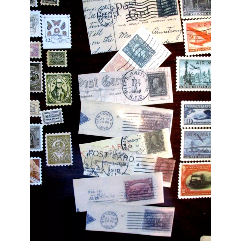 Set/31 REPRINT Craft, Scrapbooking, Junk Journal Sticker Stamps/Postcar