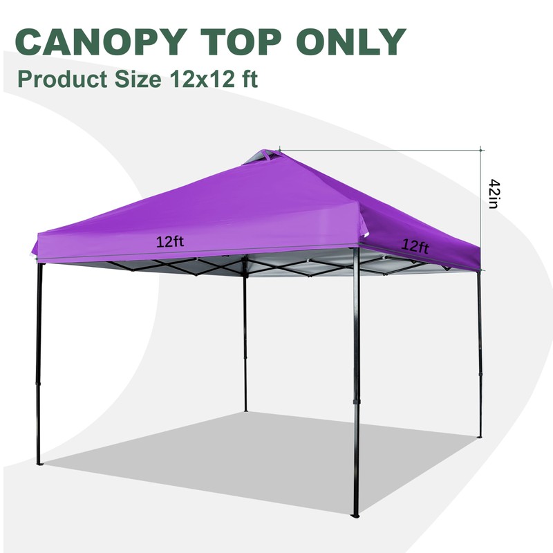 JANCANOPY 12x12 Canopy Replacement Top with Air Vent Silver Coated