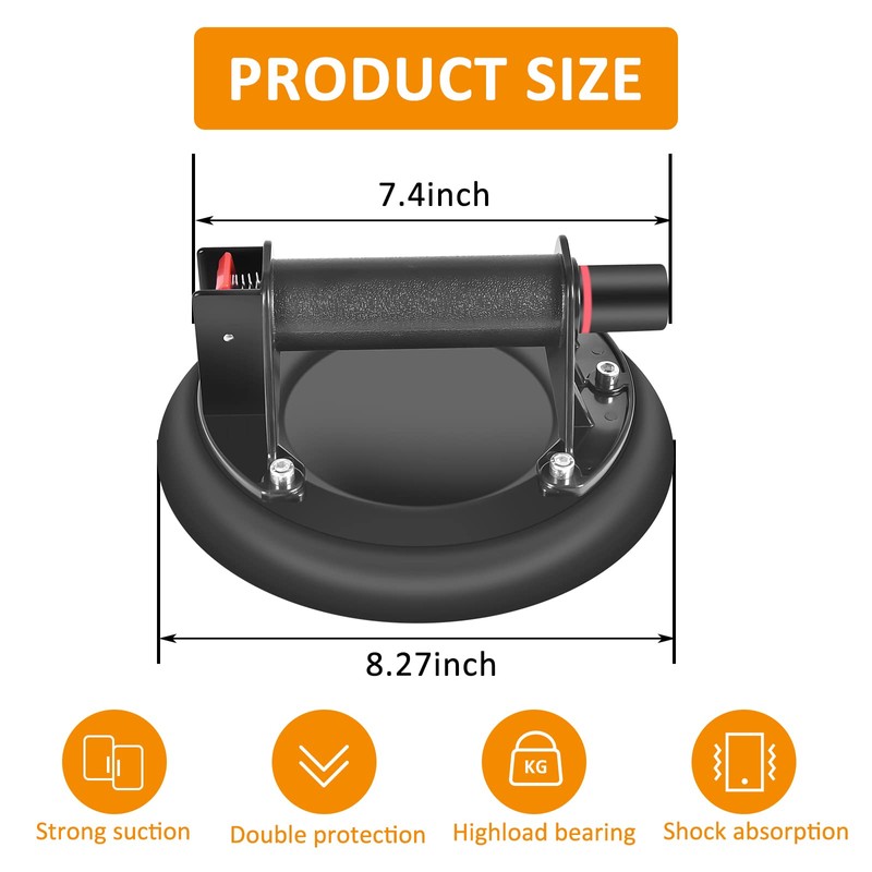 MENGXIANG 2Pack Vacuum Suction Cups Heavy Duty Hand-held Glass Lifter