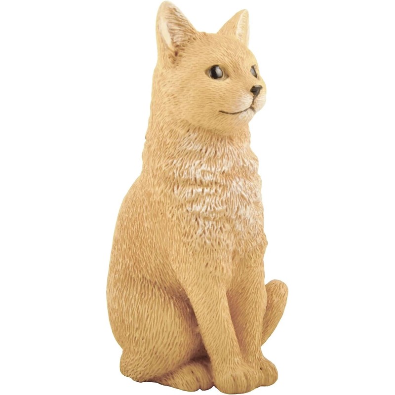 3 Inch Orange Cat Sitting Hand Painted Mini Figurine Statue