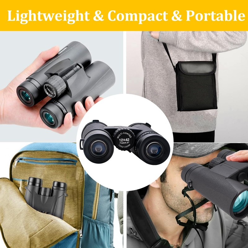 12x42 HD Binoculars for Adults, High Power Optical Binocular with
