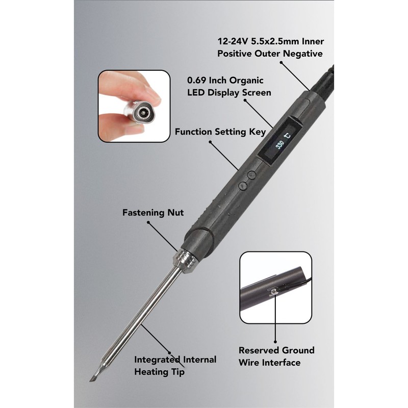SH73 Smart Soldering Iron 100‑400 Degree Celsius Temp Adjustment Portable