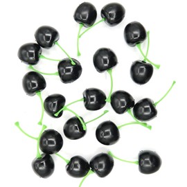20Pcs Fake Artificial Fruit Small Lifelike Artificial Faux Black Cherry Party Decor Ornament,Simulation Display Foam Realistic Cherry Model for Home Kitchen Themed Tabletop Decor Photography Props