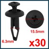 TUCKBOLD 30 Pcs 6.3mm Retainer Clips Plastic Rivets Mud Flaps