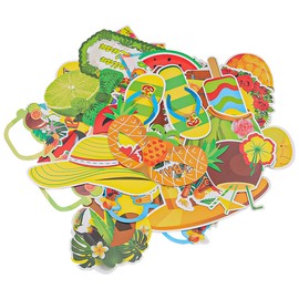Tiardey 33PCS Hawaii Photo Props Summer Photo Booth Props Photo Box Accessories for Summer Beach Holiday Birthday Party