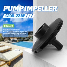 Jovraluxe C105-238P Pump Impeller for Pentair Sta-Rite Inground Pool and Spa Pump for Max-E-Glas Pumps, 1-1/2 HP Up-Rated Impeller