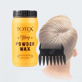 Totex Hair Styling Powder Wax 20gr | Volumising Thickening Magic Dust | Ultra Strong Matte Look & Styling Spinning Comb 2 in 1 Spinner Fine/Coarse Tooth Texturizing and Grooming Hair Comb in Gray