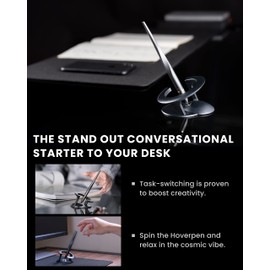 novium Novium Hoverpen 2.0 Interstellar Edition - Space Black, Unisex, Ballpoint Pen, 23.5 Degree Angle, Schmidt Ballpoint Refill, No Spills, No Spotting, No Explosions