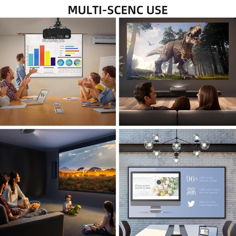 Pull Down Projector Screen Motorized 84 Inch 16:9 HD Electric