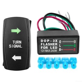Compact Design Rocker Switch Turn Signal Kit for ATVs and Motorcycles Easy Wiring Setup