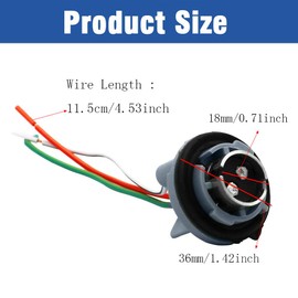 YSY 2PCS BAY15D 1157 2057 2357 7528 Metal Socket/Connector/Base w/Pigtail Wiring Harness Compatible with Turn Signal, Brake/Tail Lights or LED Bulbs Retrofit, etc (1157)