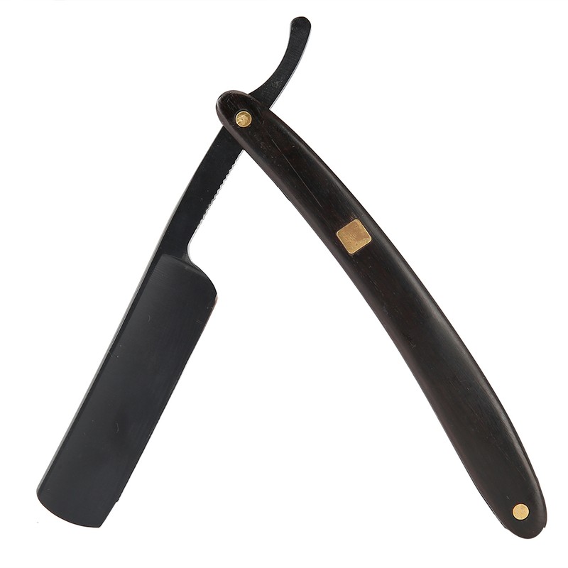 Sandalwood Handle Vintage Straight Manual Razor Holder Stainless Steel Beard