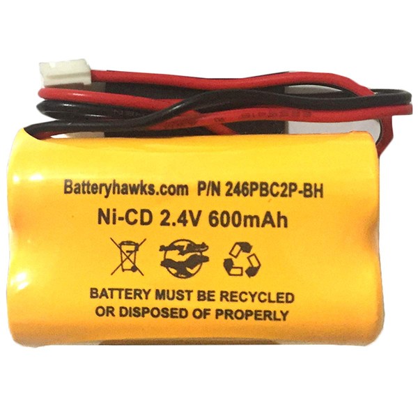 BP2-A LITE Ni-CD 2.4v 600mAh CSXWREB3 Battery BP2A BP2-0A 0BP2-0A 2.4v 600mAh Ni-CD Battery Pack Replacement for Exit Sign Emergency Light