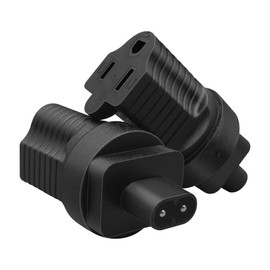 JORINDO IEC320 C8 to NEMA 5-15R AC Power Adapter Connector,8 Figure C8 Male to 5-15R Three-Hole Socket for Household use Power Plug Adapter (C8 to 5-15R)