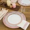 FOCUSLINE 102 pcs Rose Gold Plastic Party Plates Lace Design