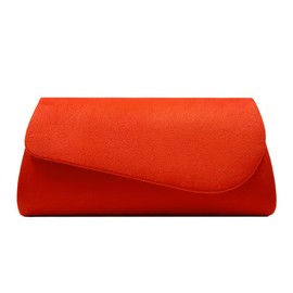 YYW Women Clutch Purse Evening Envelope Bags Elegant Velvet Shoulder Crossbody Handbag for Party Wedding Prom, Orange, One Size