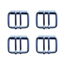 SICOLAS 4 Pieces 40mm Replacement Roller Belt Buckle,1½ Inch Double Pin DIY Leathercraft Hardware Garment Army Belt Buckle, Antique Silver, 40mm