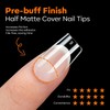 modelones Short Square Nail Tips, Pre-shaped Soft Gel x Tips