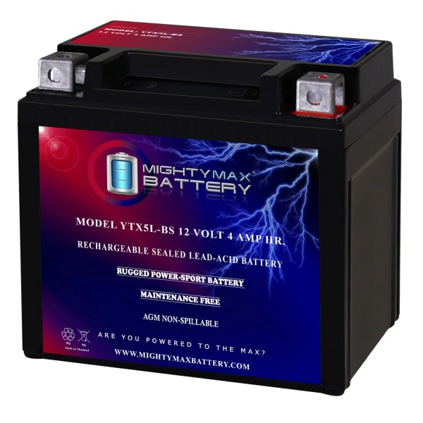 Mighty Max YTX5L-BS 12V 4AH Battery Replaces Duralast CT5L-BSFP Powersports