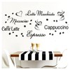 Grandora W3047 Wall Tattoo Kinds of Coffee Latte Caffe Kitchen