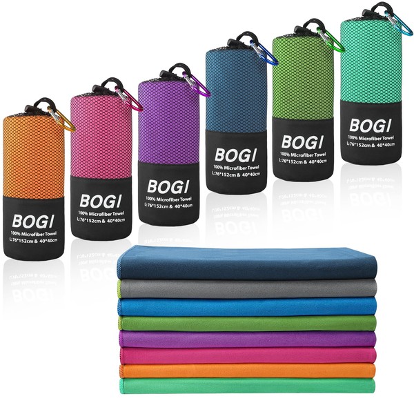 BOGI Microfiber Travel Sports Towel-Quick Dry Towel, Soft Lightweight Microfiber