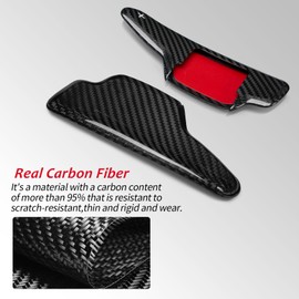 Real Carbon Fiber Paddle Shifter Compatible with Corvette C8 Z51 Z06 2020-2025,T-carbon Steering Wheel Shift Paddle, Carbon Fiber Steering Wheel Extensions,Car Refitting Decoration Accessories,Black