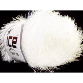 ICE Optical White Eyelash Yarn Ice Bright White Fun Fur 22744 50 gram
