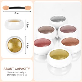 LOPHE Chrome Nail Powder, 6 Stück Glitzer-Nagelpuder-Set, Metallisches, spiegelndes Chrom-Nagelpulver, Holografisches Chrompulver mit Spiegeleffekt， Geeignet für Nagelstudios zum Selbermachen