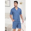 Sopesil Pyjamas for Men Cotton Shorts Sets Button Down Men's