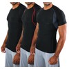DEVOPS 3 Pack Men's Athletic Short Sleeve Compression Shirts (Medium,