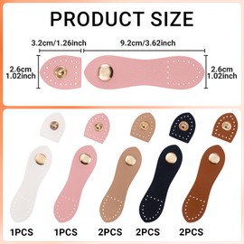 Deozu 8 Sets Leather Snap Buckles, Sew On Snap Button Closure, Leather Purse Clasps, Purse Hardware for Bag Making, Purse, Wallet, Cell Phone, Clothes, Notebook