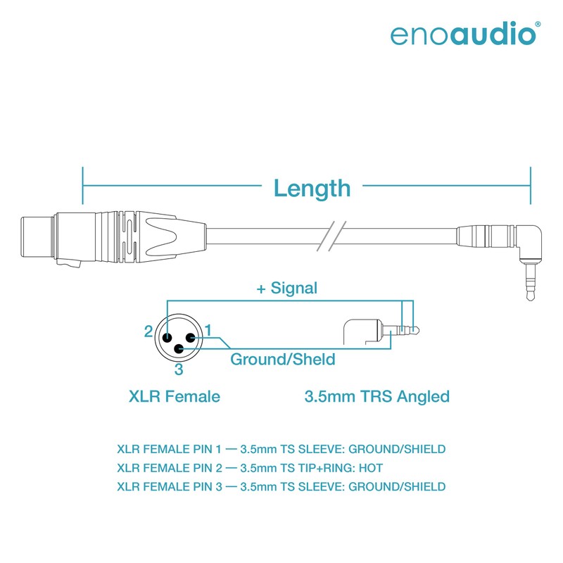enoaudio Mogami 2893 Quad Camera Directional Microphone Cable DSLR Neutrik