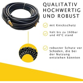 High Pressure Hose for Kärcher K2 K3 K4 K5 K6 K7 Home & Garden Series from 2008 Pressure Washer with Click Quick Connect Connection System on Both Sides Such as 2.641-721.0 (10 Metres)