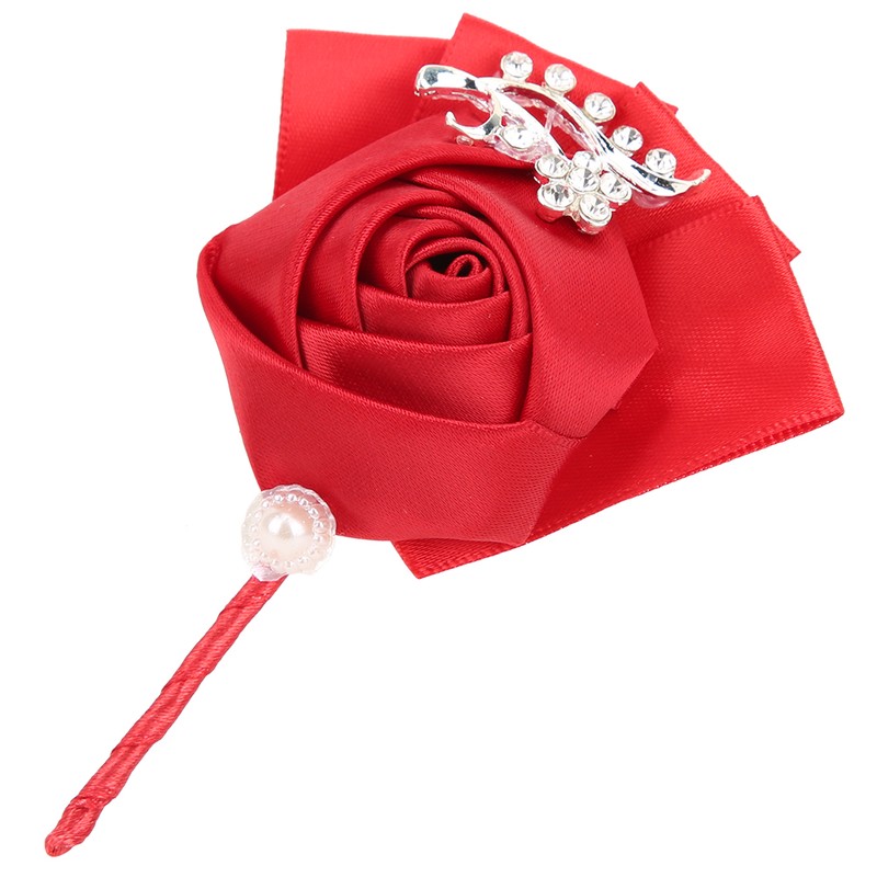 4Pcs Exquisite Ribbon Wedding Corsage Brooch Bridesmaid Artificial Chest Flower