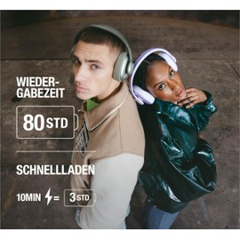 Fresh 'n Rebel Clam Blaze Bluetooth Kopfhörer Over Ear mit 80 Stunden Spielzeit, Perfect calling, Wind-noise cancelling, Kabellos, Schnelladung, Tastensteuerung, Ambient-Sound-Modus (Blau)