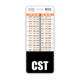 CST Badge Buddy Vertical w/Height & Weight Conversion Charts (Oversized, Black)