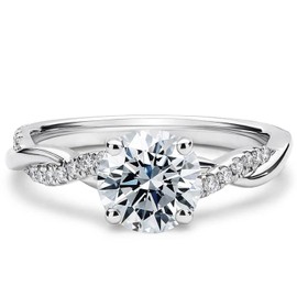 Molioaki 2.16 Carat (ctw) moissanite engagement rings for women Platinum Plated Silver ring moissanite rings-8.5-