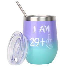 BOKALAKA 30. Geburtstag Frauen, 30. Geburtstagsgeschenk FüR Frauen, Edelstahl Weinbecher Geschenke 30 Geburtstag Frau, Birthday Gift 30. (350ml)