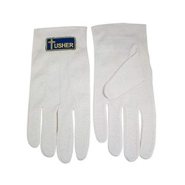 Sterling Gifts Usher Sanctuary Gloves With Cross White SM to XXLarge (XLarge)