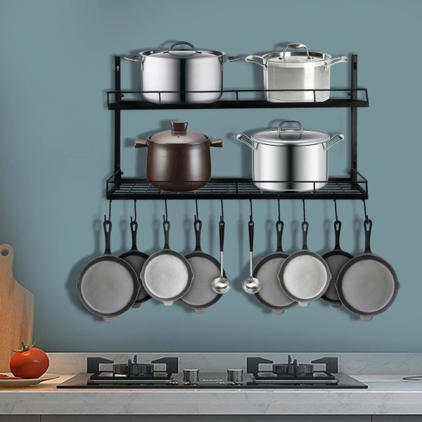 GDRASUYA10 Pot and Pan Rack Organizer Hanger Storage Wall Holder
