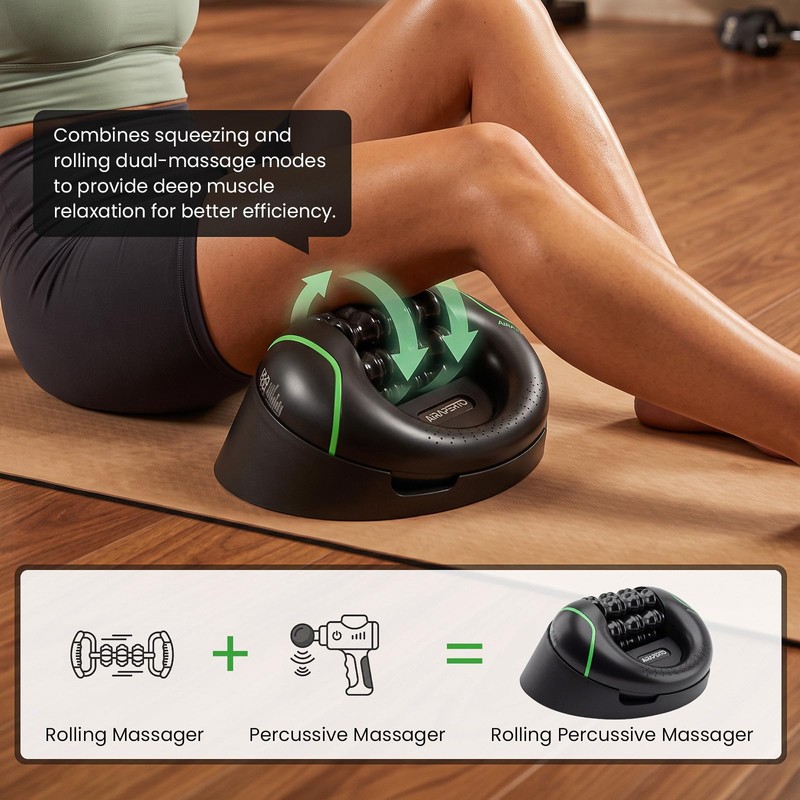 Electric Muscle Roller with Hands-Free Dock, Rolling Massager